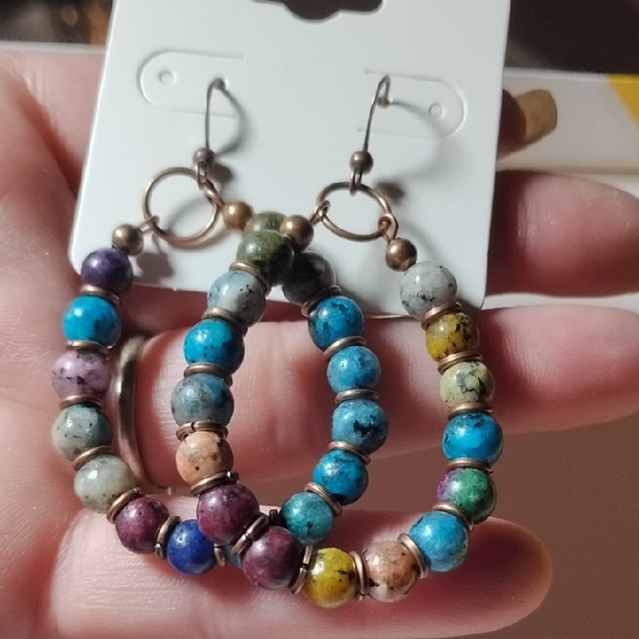 Jewelry - Colorful Beaded Hoop Earrings